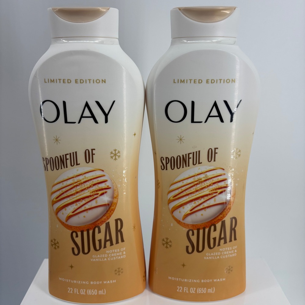 Olay Spoonful of Sugar Body Wash 22oz Limited Edition Glazed Creme Vanilla 2pk